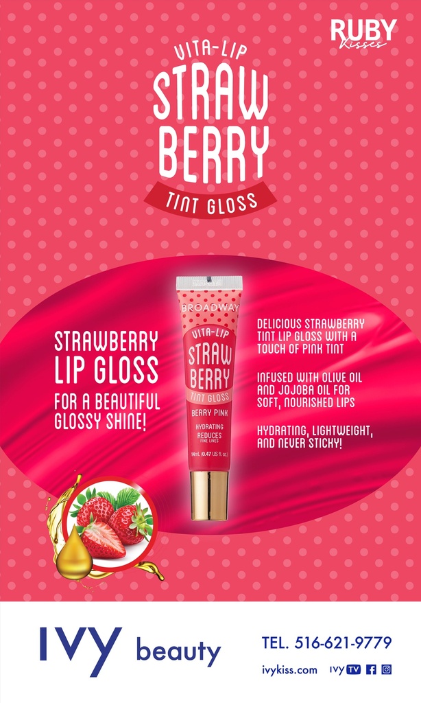 RK BWY LIP GLOSS DB STRAWBERRY BANNER